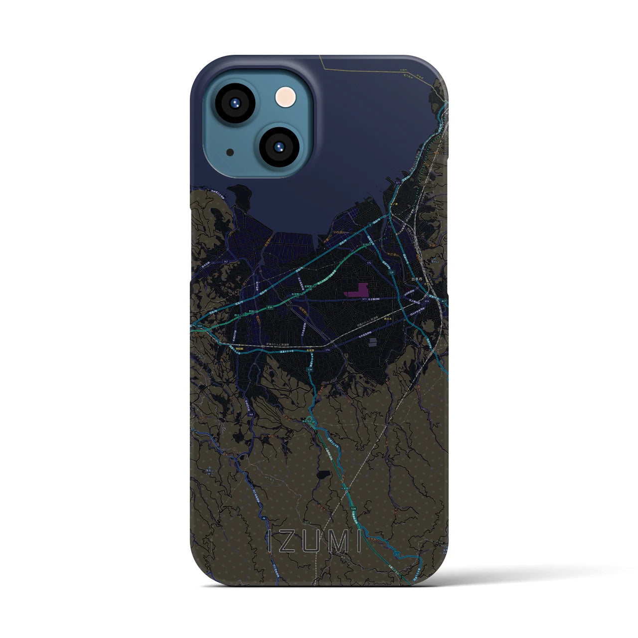 【出水(鹿児島県)】地図柄iPhoneケース(バックカバータイプ)