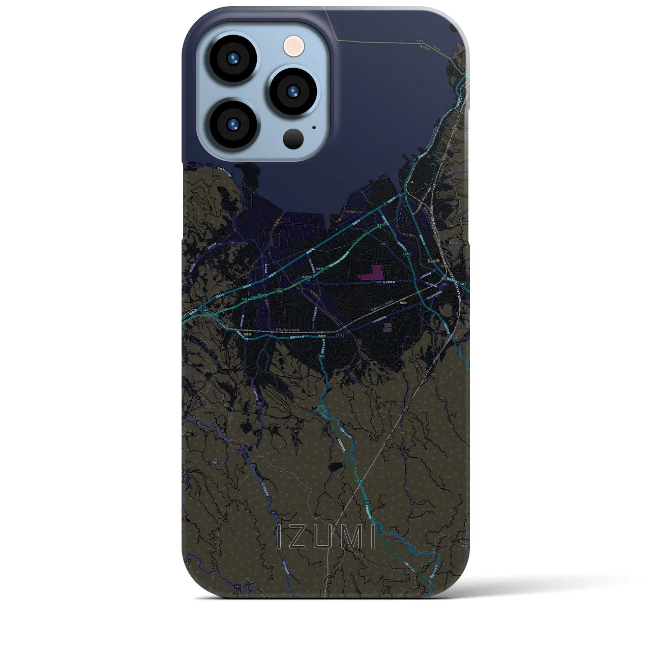 【出水(鹿児島県)】地図柄iPhoneケース(バックカバータイプ)