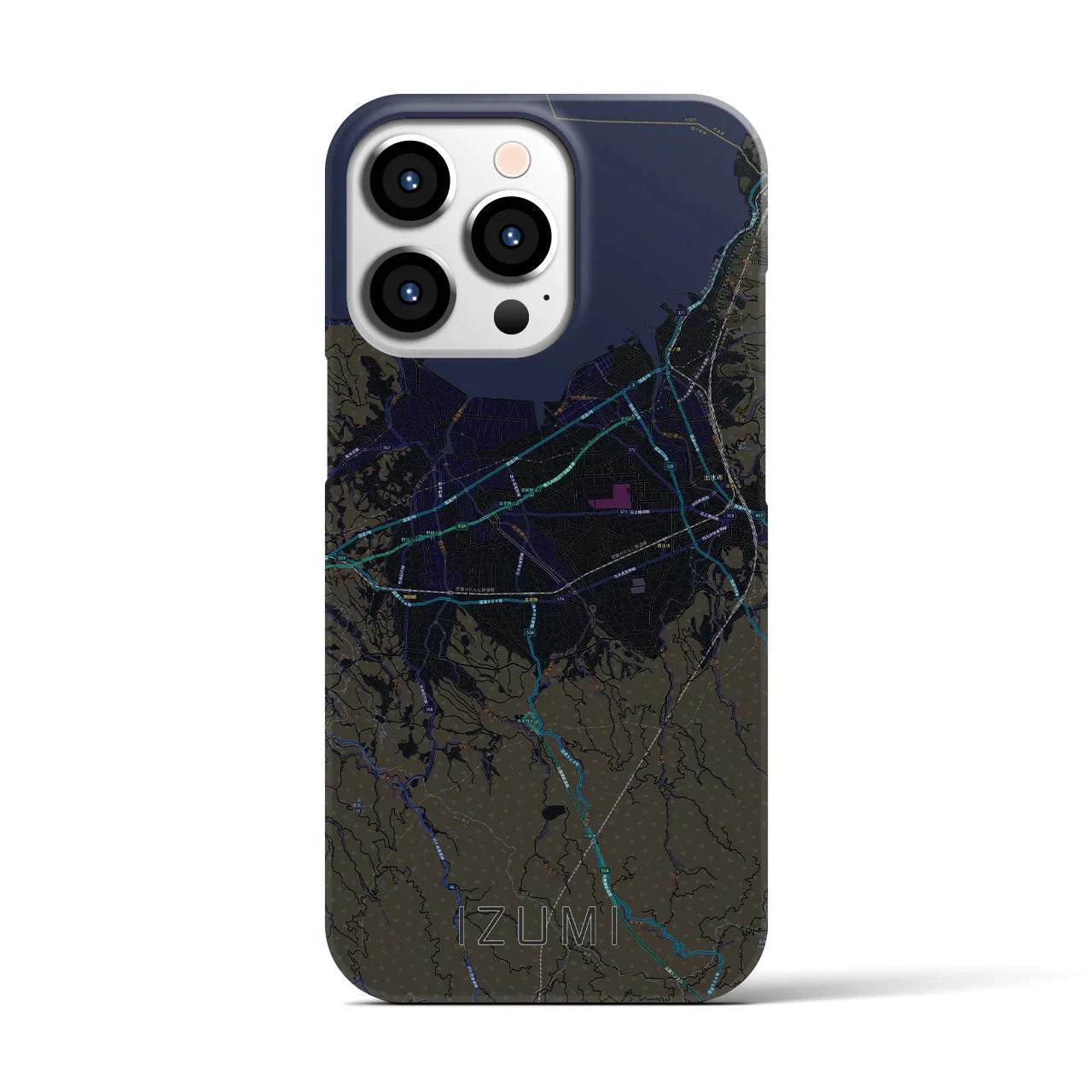 【出水(鹿児島県)】地図柄iPhoneケース(バックカバータイプ)