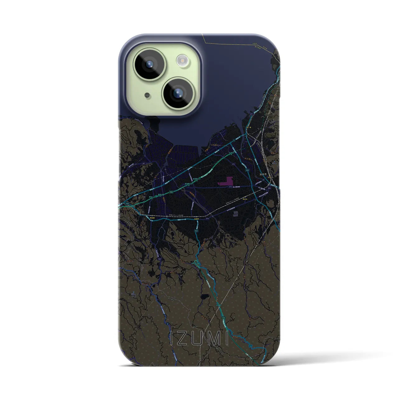【出水(鹿児島県)】地図柄iPhoneケース(バックカバータイプ)