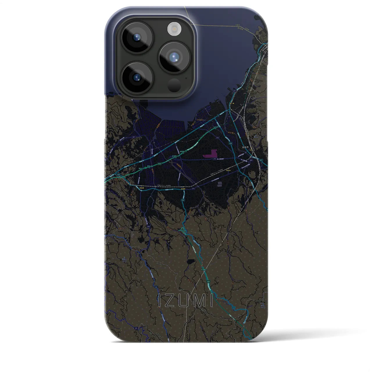 【出水(鹿児島県)】地図柄iPhoneケース(バックカバータイプ)