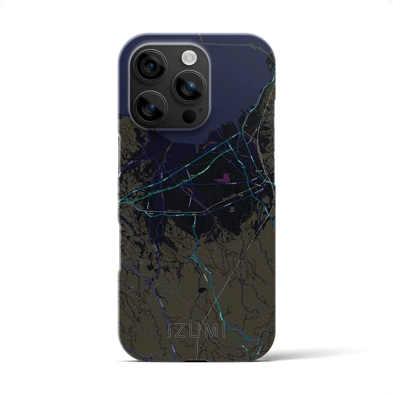 【出水(鹿児島県)】地図柄iPhoneケース(バックカバータイプ)