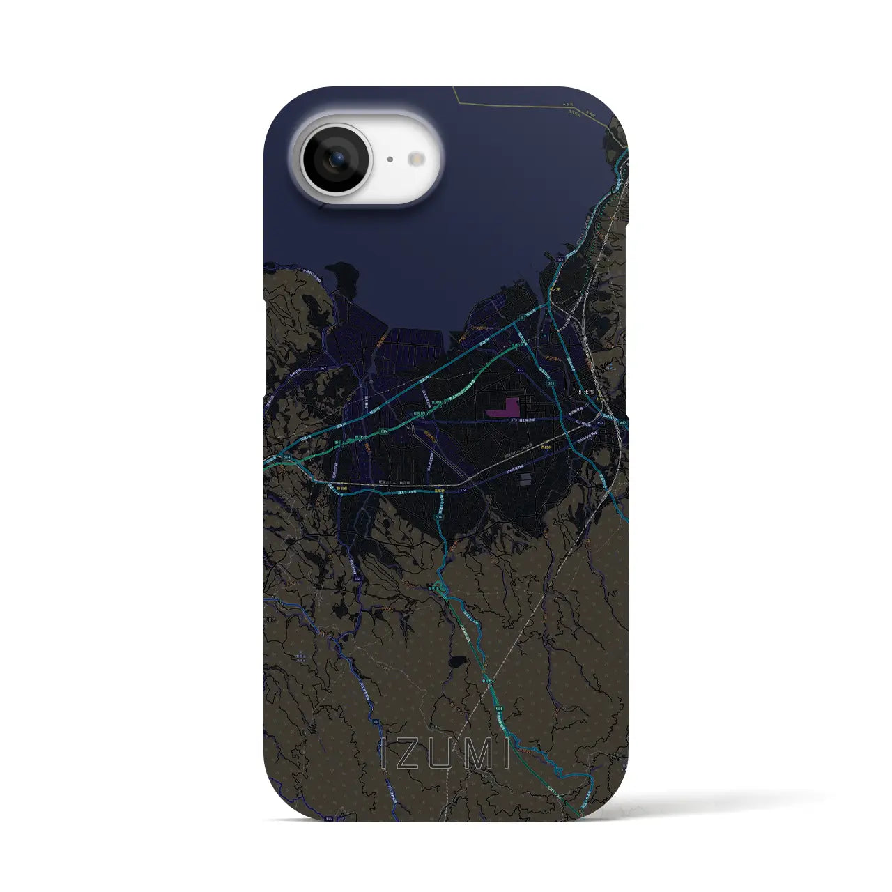 【出水(鹿児島県)】地図柄iPhoneケース(バックカバータイプ)