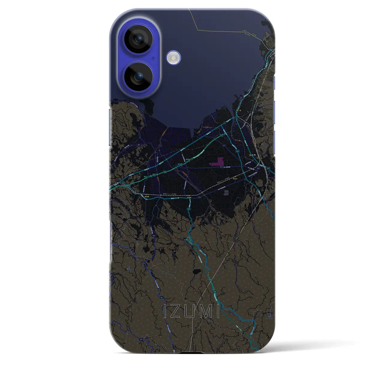 【出水(鹿児島県)】地図柄iPhoneケース(バックカバータイプ)