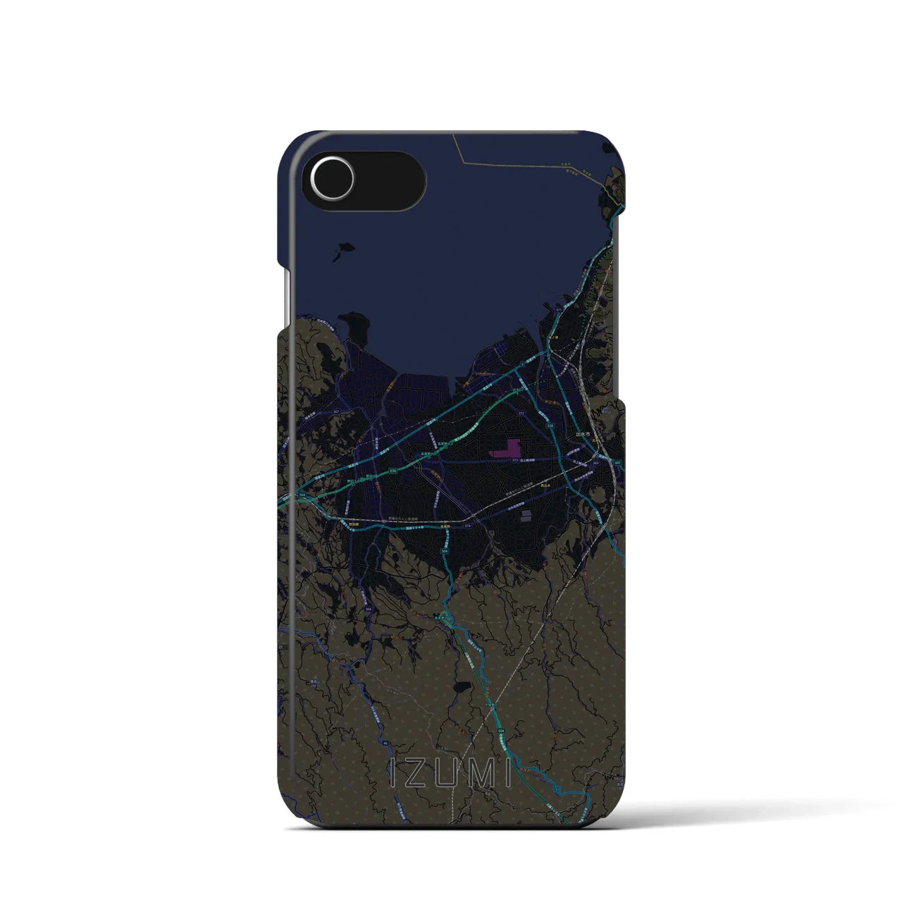 【出水(鹿児島県)】地図柄iPhoneケース(バックカバータイプ)