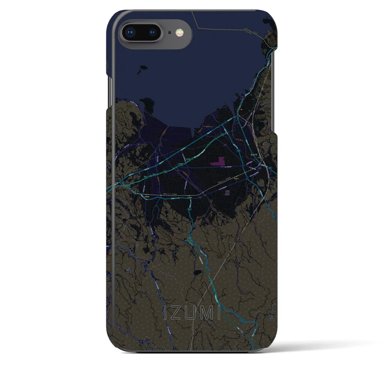 【出水(鹿児島県)】地図柄iPhoneケース(バックカバータイプ)