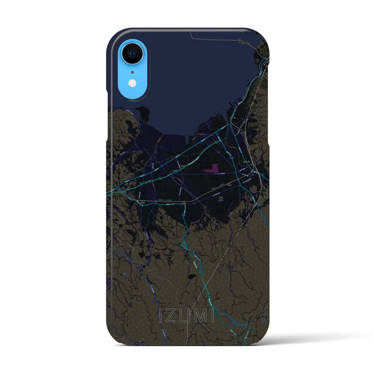【出水(鹿児島県)】地図柄iPhoneケース(バックカバータイプ)