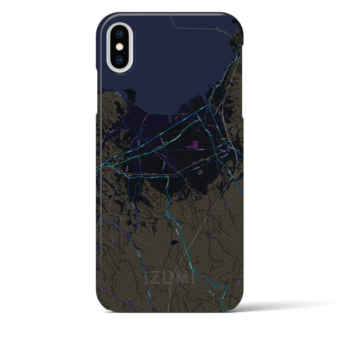 【出水(鹿児島県)】地図柄iPhoneケース(バックカバータイプ)
