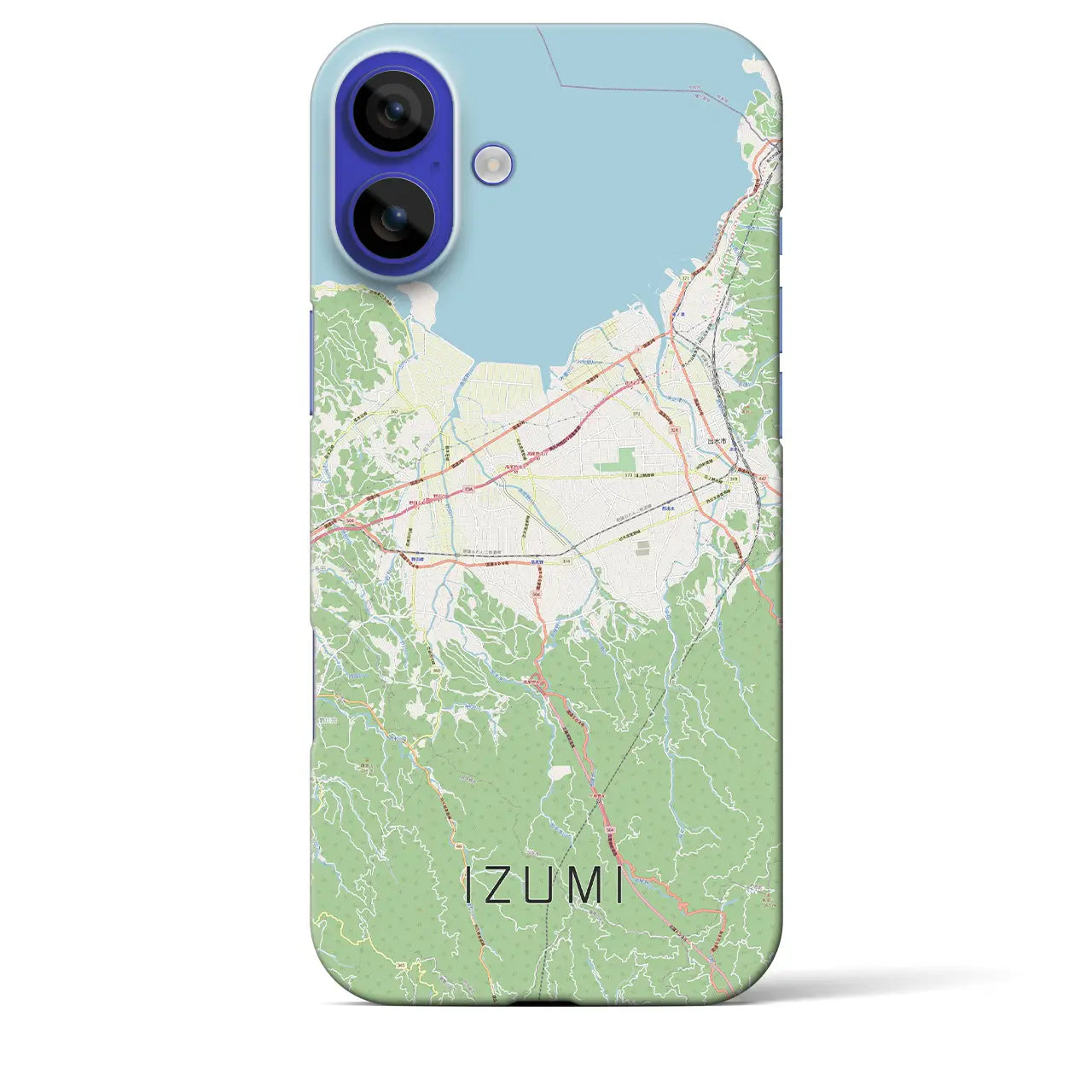 【出水(鹿児島県)】地図柄iPhoneケース(バックカバータイプ)ナチュラル・iPhone 16 Pro Max 用