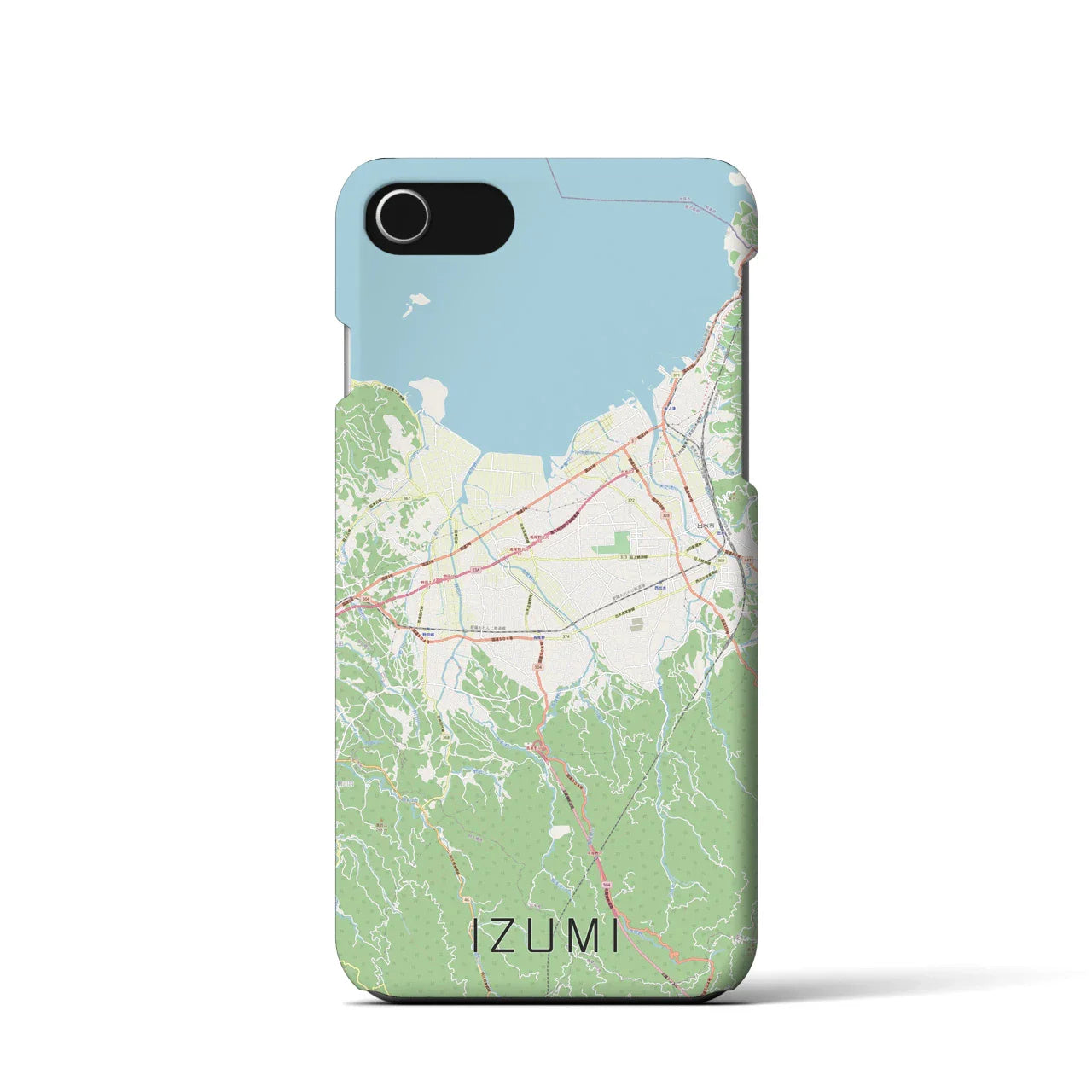 【出水(鹿児島県)】地図柄iPhoneケース(バックカバータイプ)