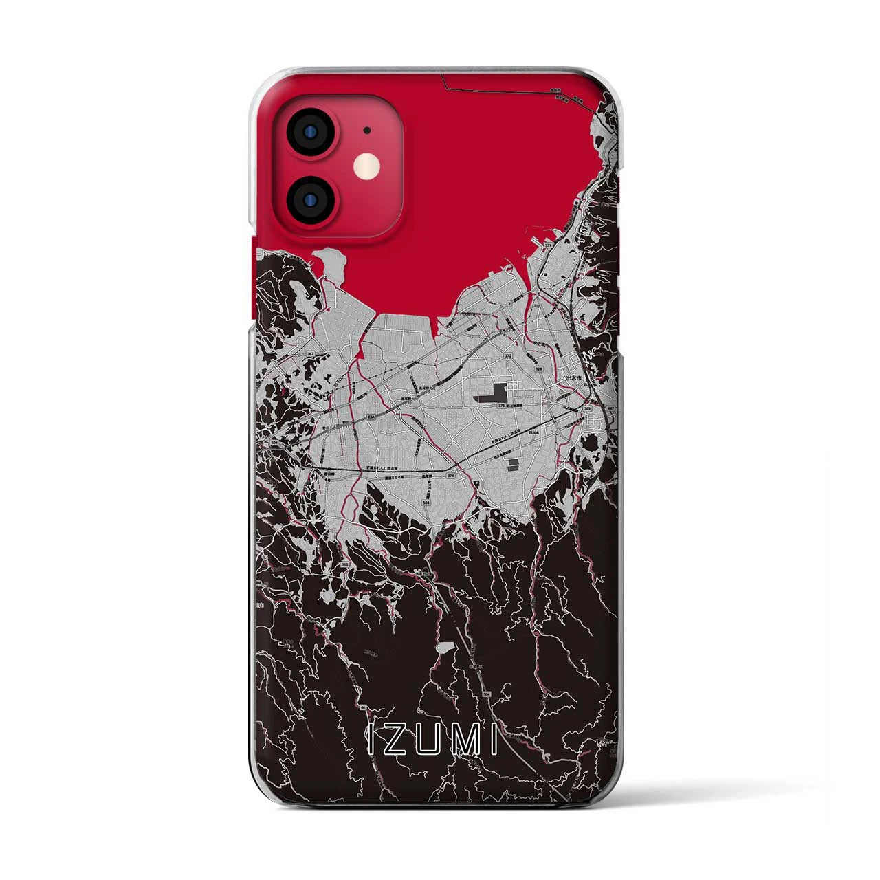 【出水(鹿児島県)】地図柄iPhoneケース(クリアタイプ)