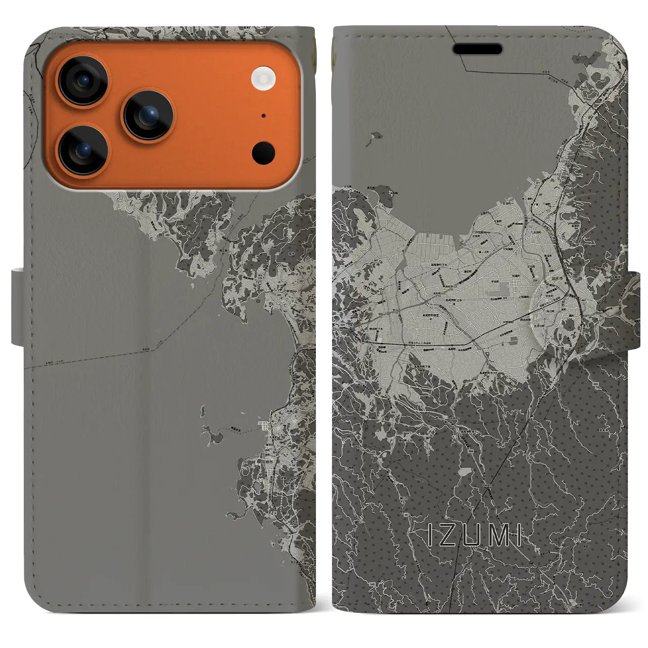 【出水(鹿児島県)】地図柄iPhoneケース(手帳タイプ)