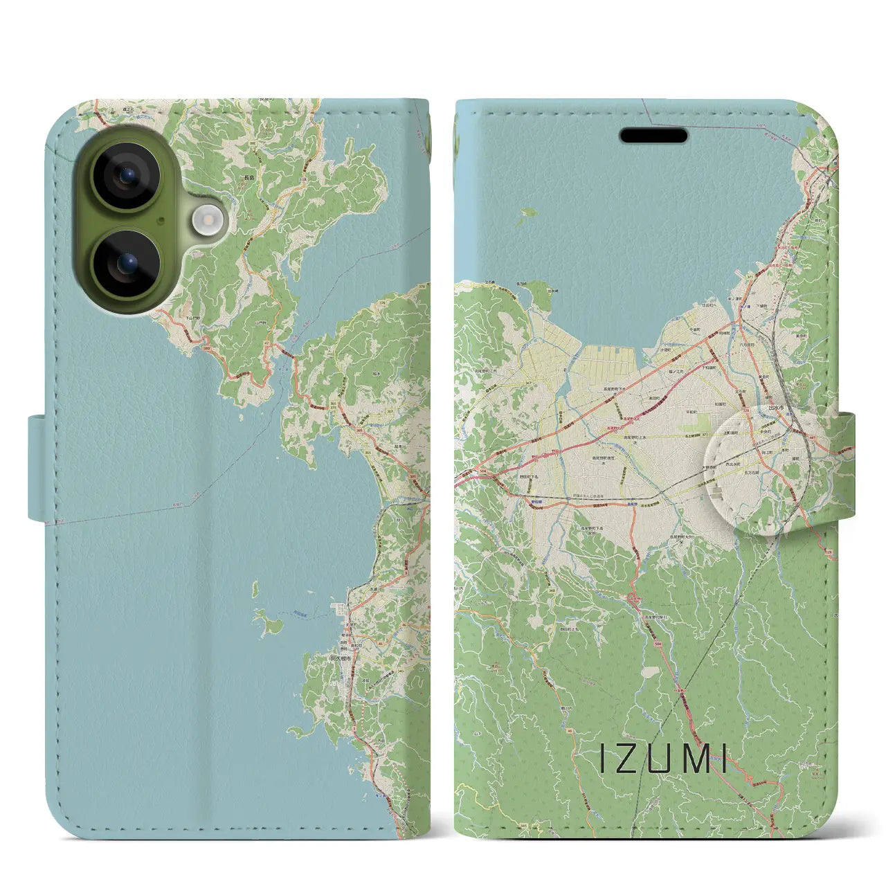 【出水(鹿児島県)】地図柄iPhoneケース(手帳タイプ)