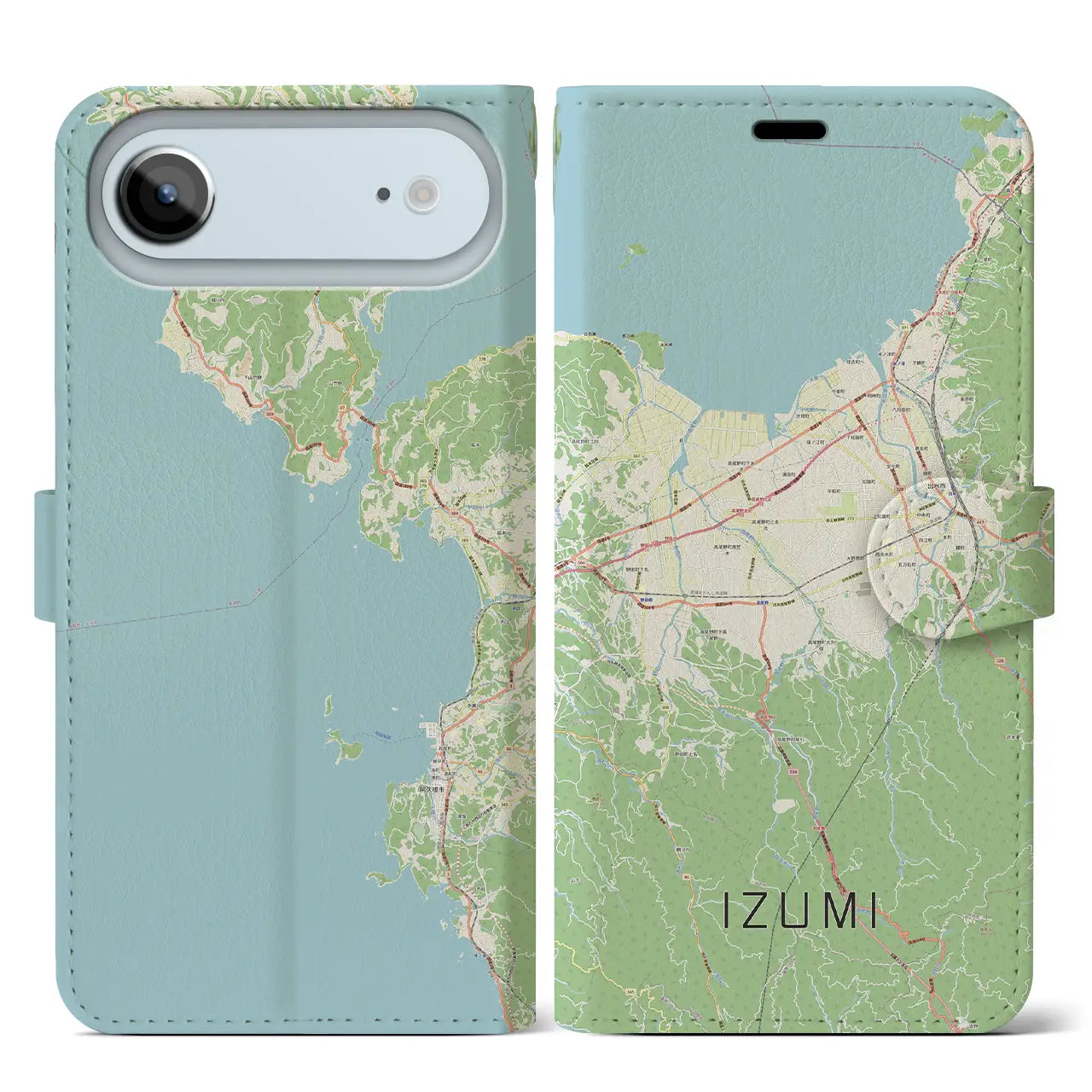 【出水(鹿児島県)】地図柄iPhoneケース(手帳タイプ)