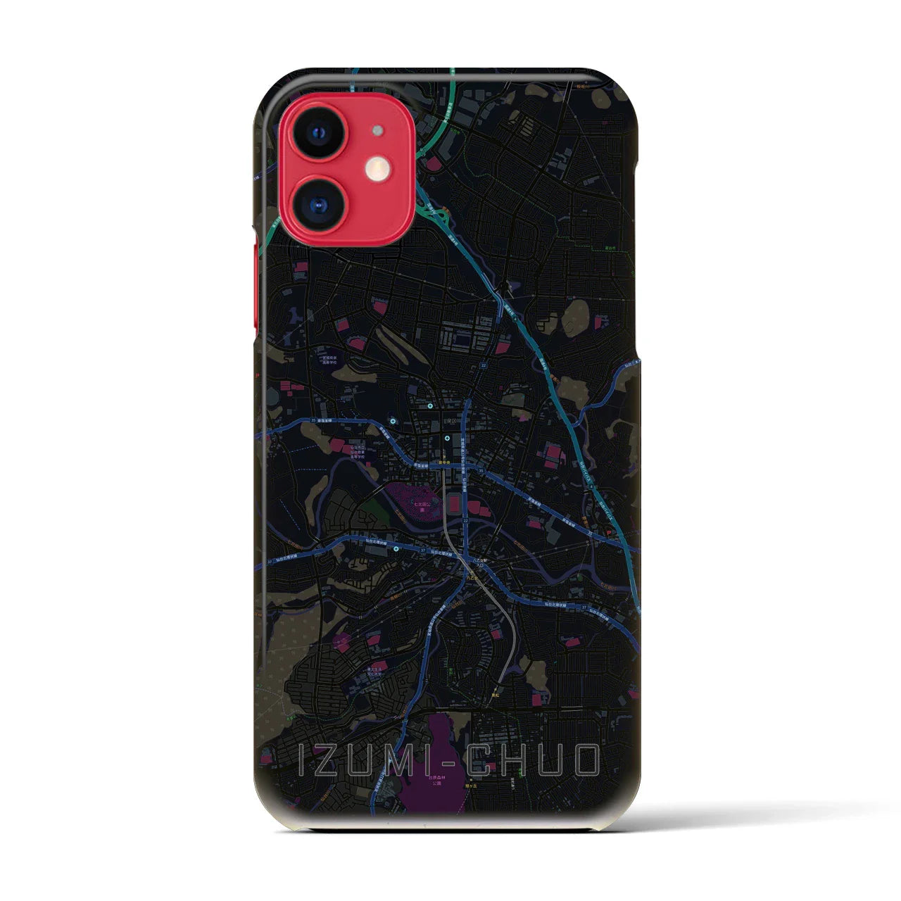 【泉中央(宮城県)】地図柄iPhoneケース(バックカバータイプ)