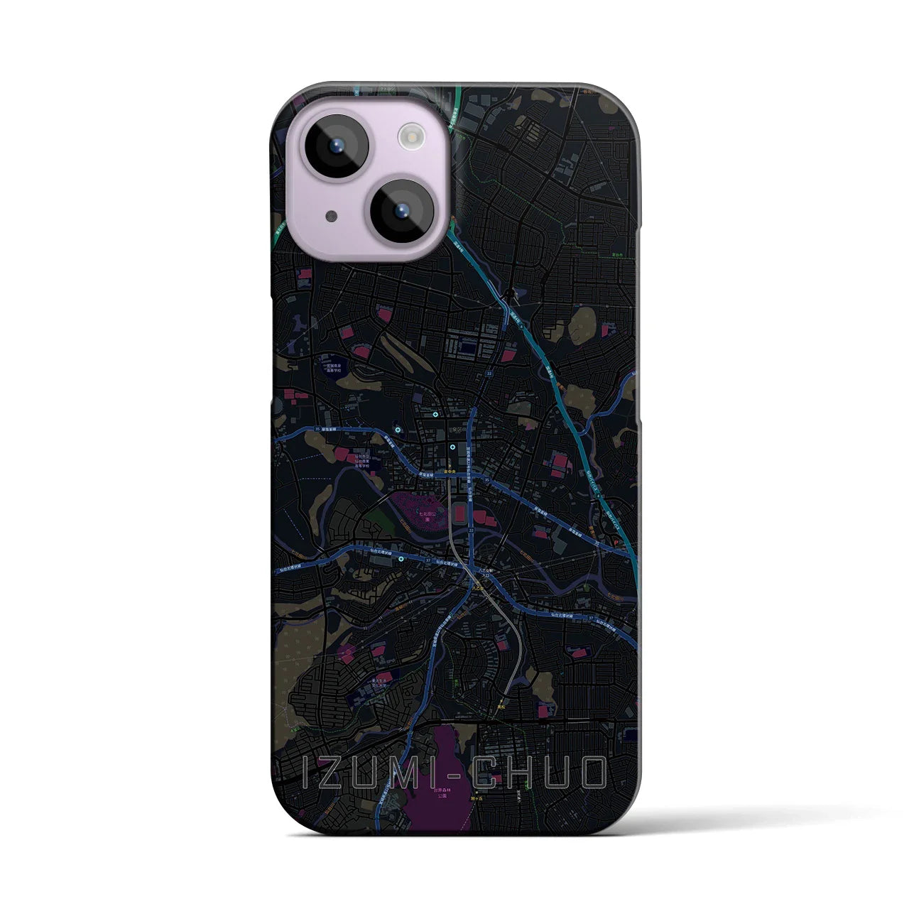 【泉中央(宮城県)】地図柄iPhoneケース(バックカバータイプ)