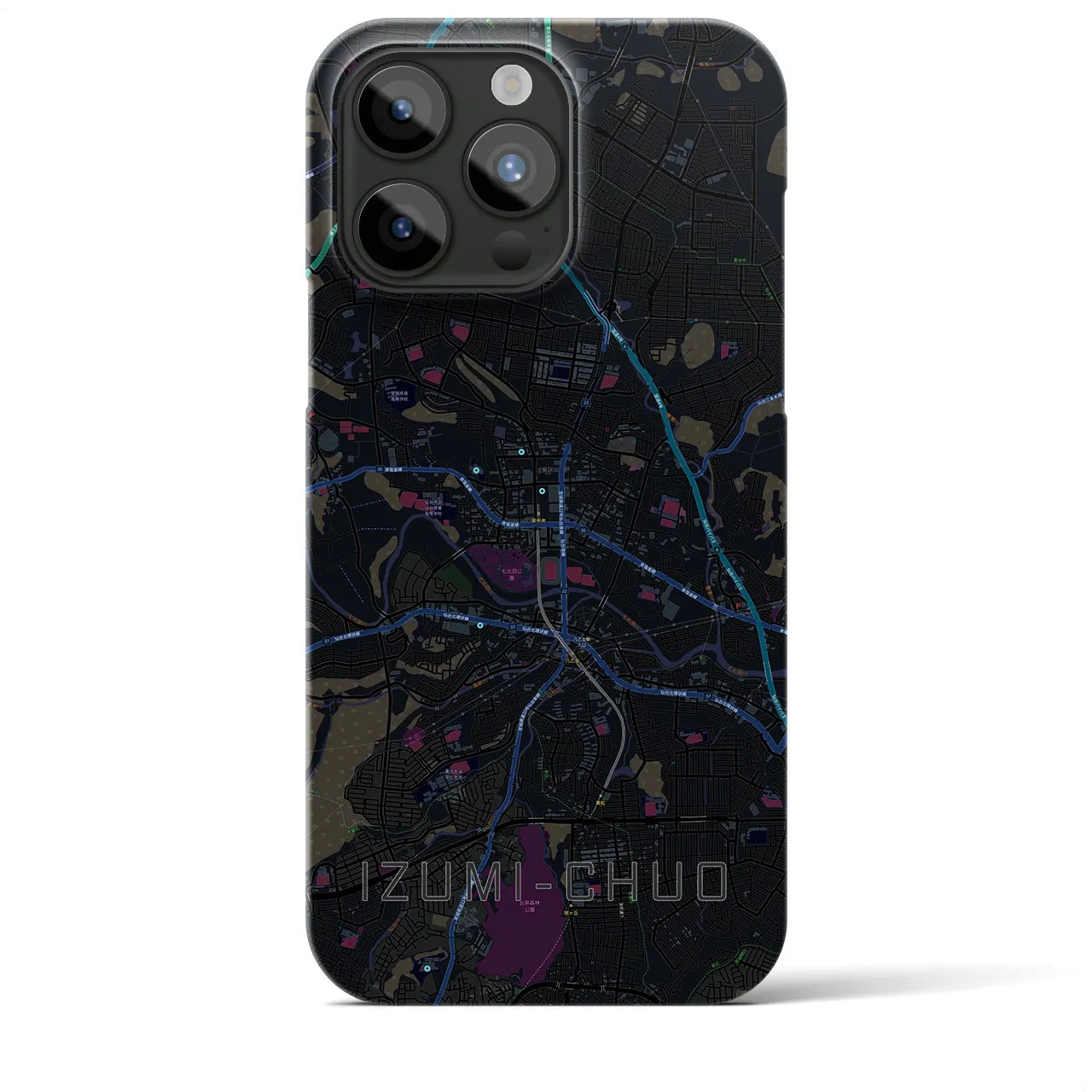 【泉中央(宮城県)】地図柄iPhoneケース(バックカバータイプ)