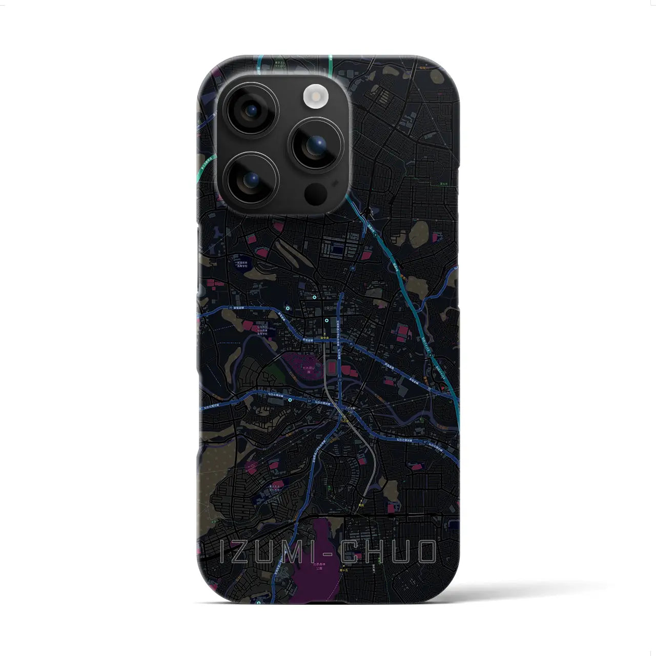 【泉中央(宮城県)】地図柄iPhoneケース(バックカバータイプ)