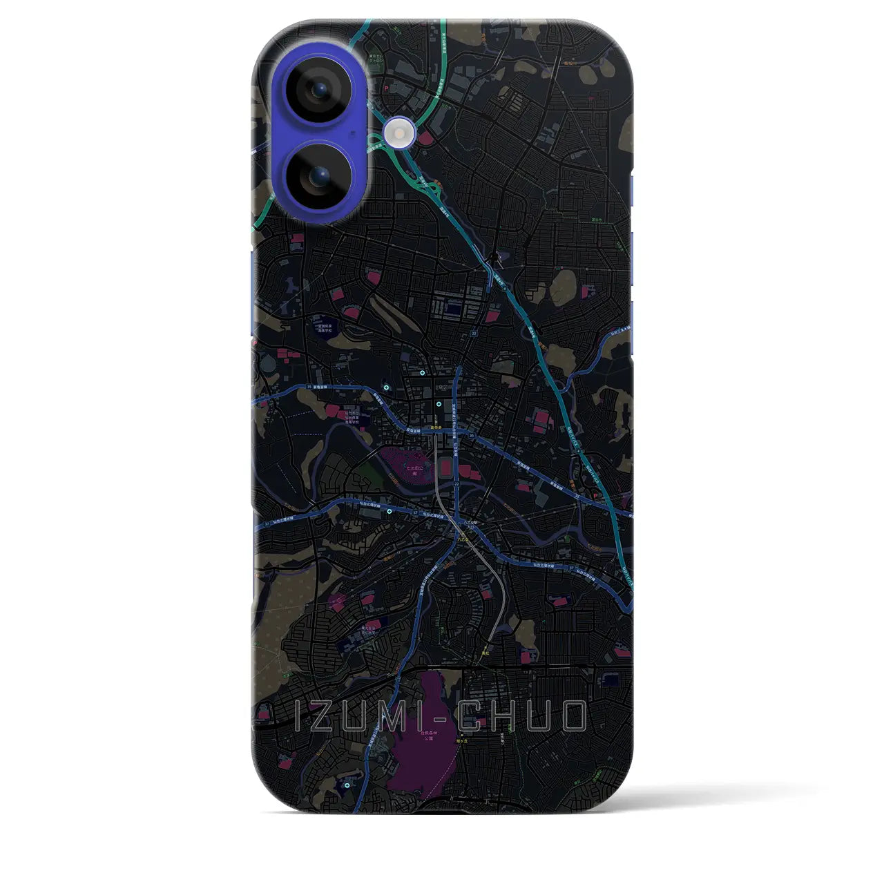 【泉中央(宮城県)】地図柄iPhoneケース(バックカバータイプ)