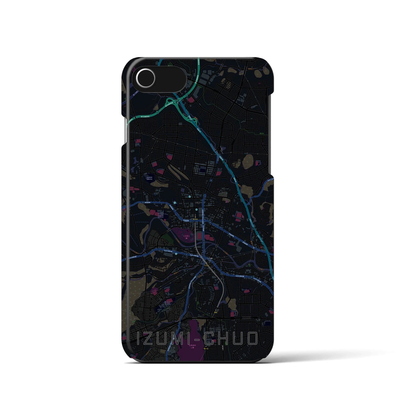 【泉中央(宮城県)】地図柄iPhoneケース(バックカバータイプ)