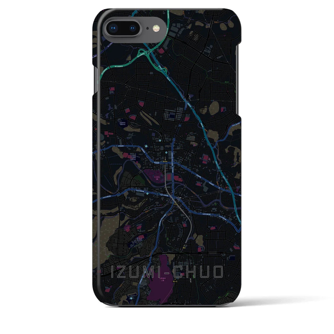 【泉中央(宮城県)】地図柄iPhoneケース(バックカバータイプ)