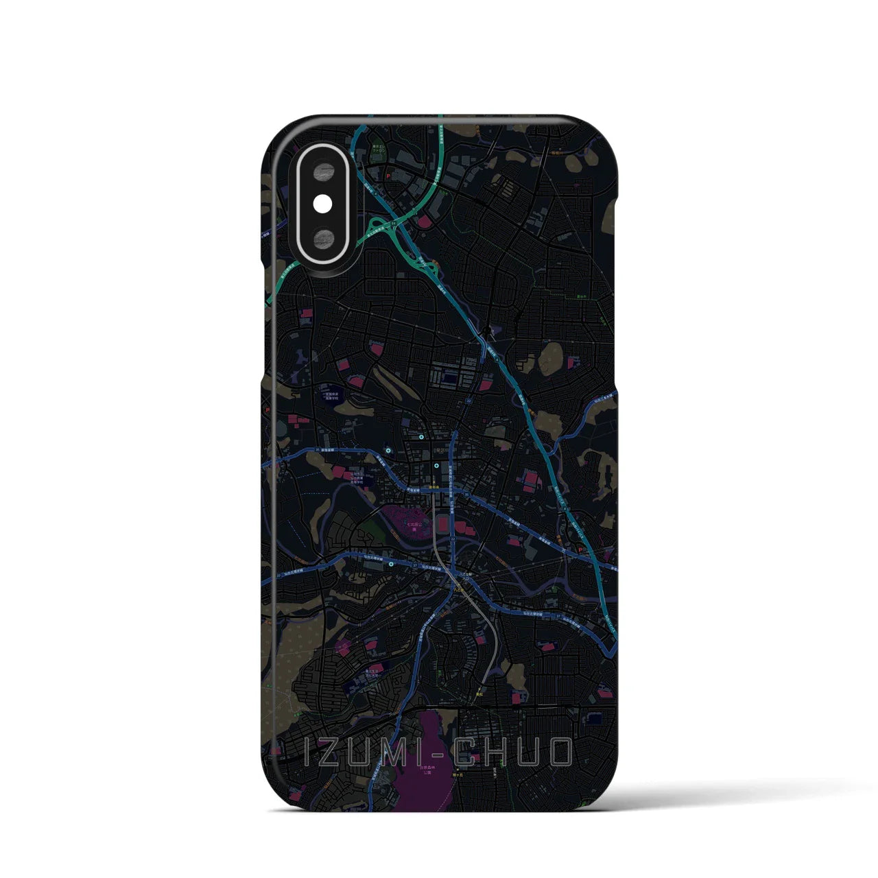 【泉中央(宮城県)】地図柄iPhoneケース(バックカバータイプ)