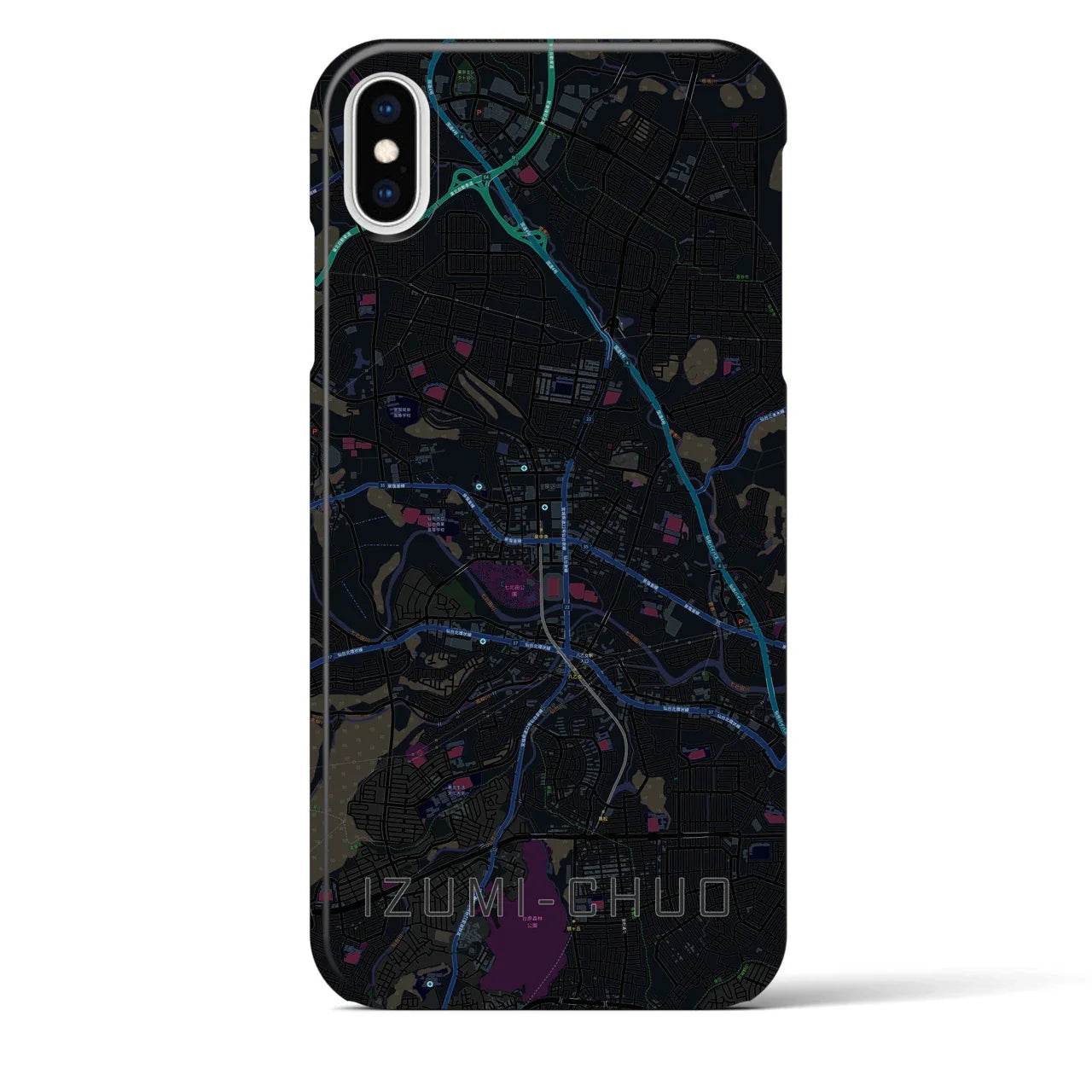 【泉中央(宮城県)】地図柄iPhoneケース(バックカバータイプ)