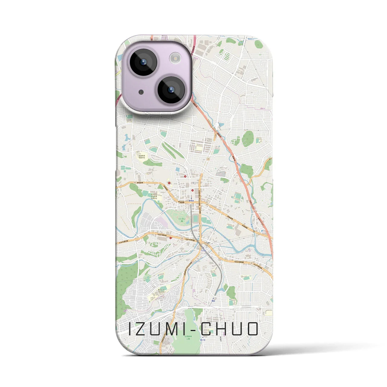 【泉中央(宮城県)】地図柄iPhoneケース(バックカバータイプ)