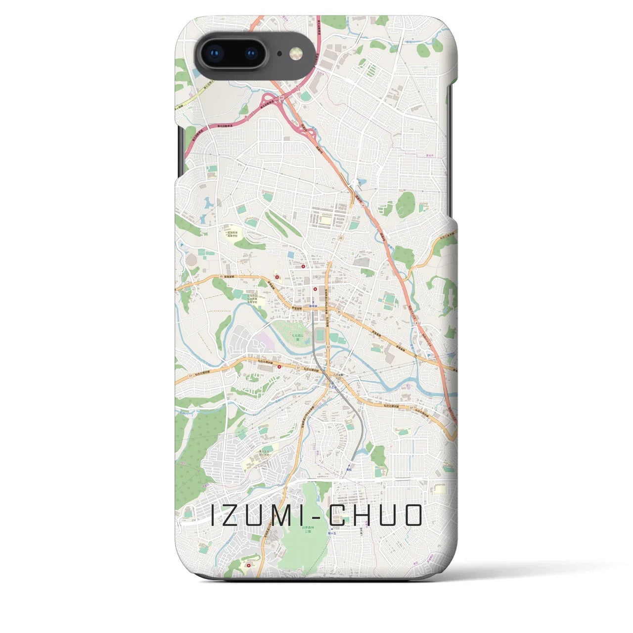 【泉中央(宮城県)】地図柄iPhoneケース(バックカバータイプ)