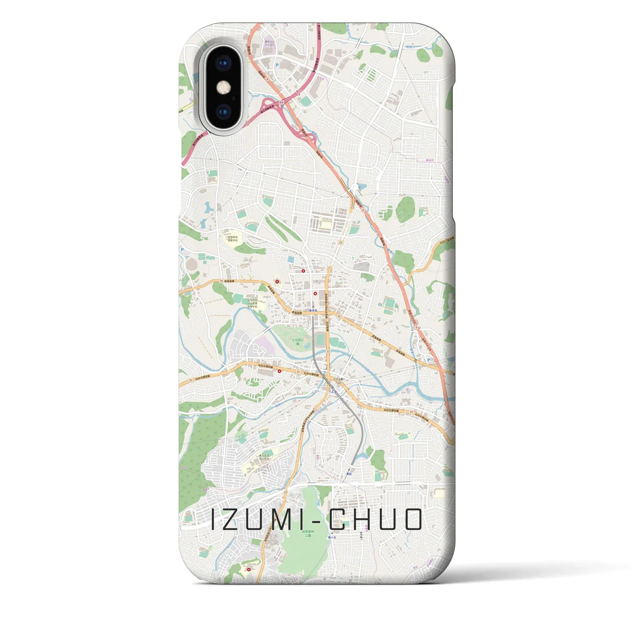 【泉中央(宮城県)】地図柄iPhoneケース(バックカバータイプ)