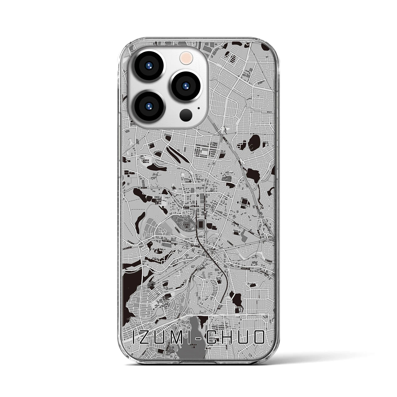 【泉中央(宮城県)】地図柄iPhoneケース(クリアタイプ)