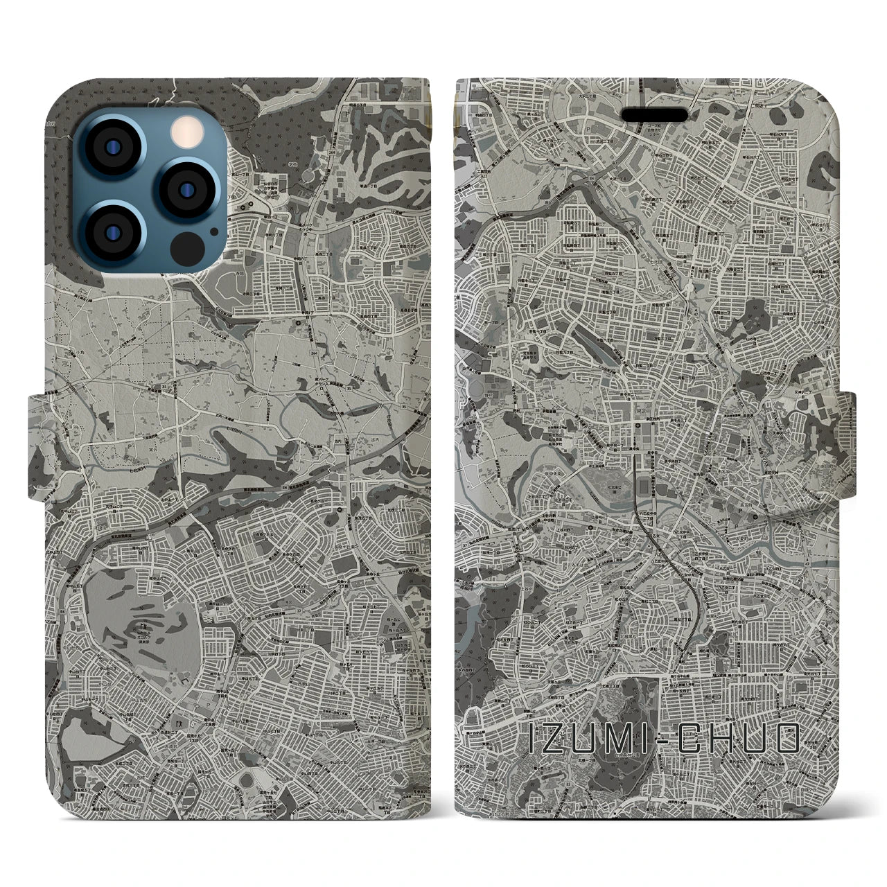 【泉中央(宮城県)】地図柄iPhoneケース(手帳タイプ)