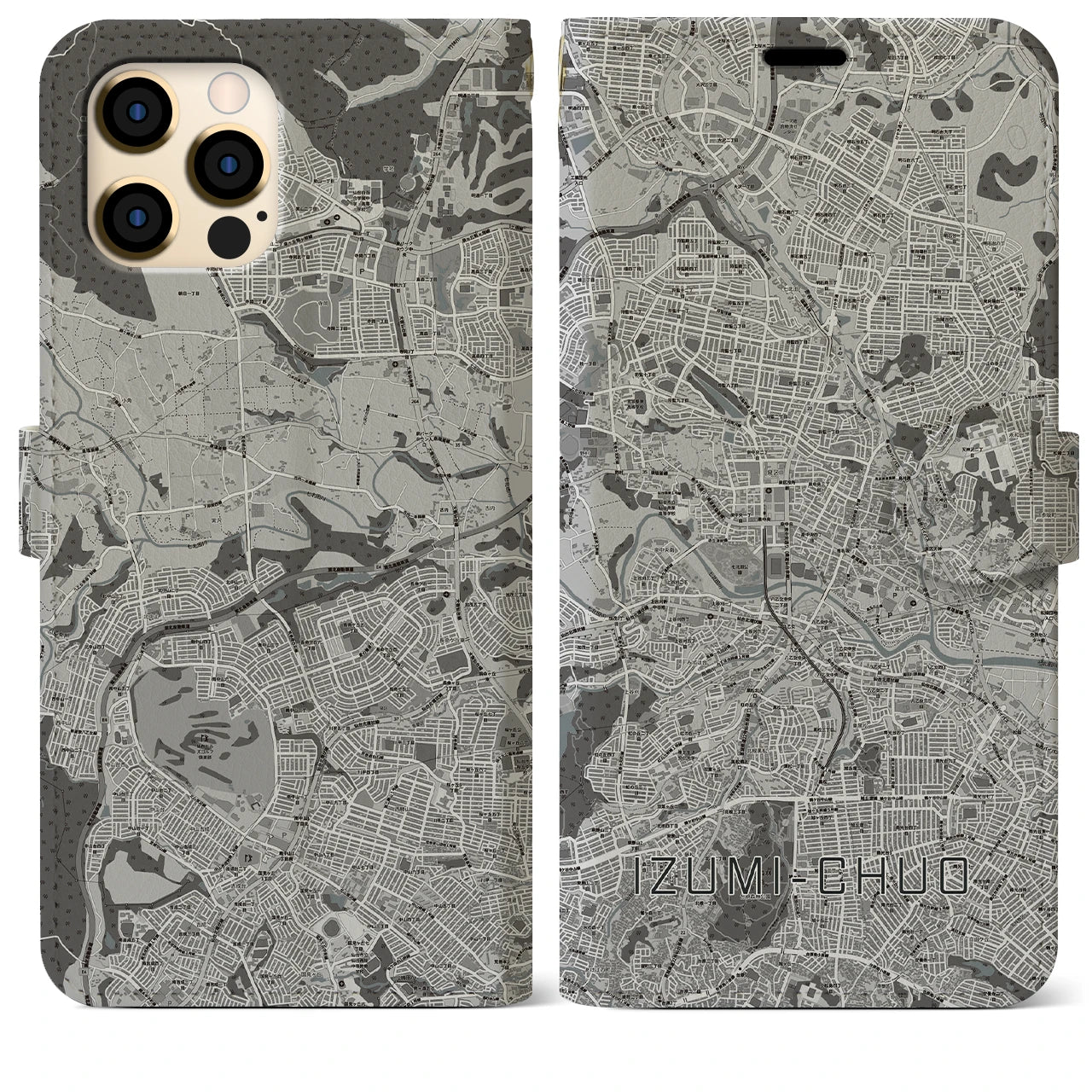 【泉中央(宮城県)】地図柄iPhoneケース(手帳タイプ)