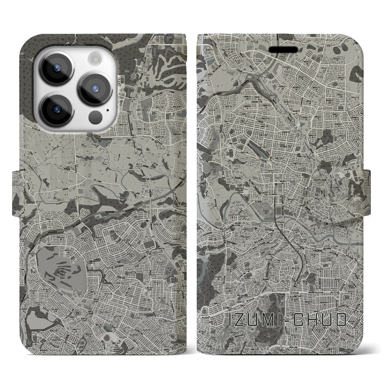 【泉中央(宮城県)】地図柄iPhoneケース(手帳タイプ)