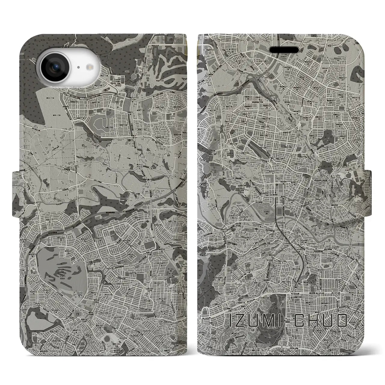 【泉中央(宮城県)】地図柄iPhoneケース(手帳タイプ)