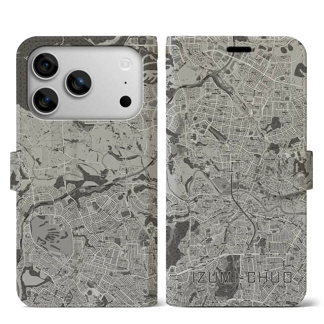 【泉中央(宮城県)】地図柄iPhoneケース(手帳タイプ)