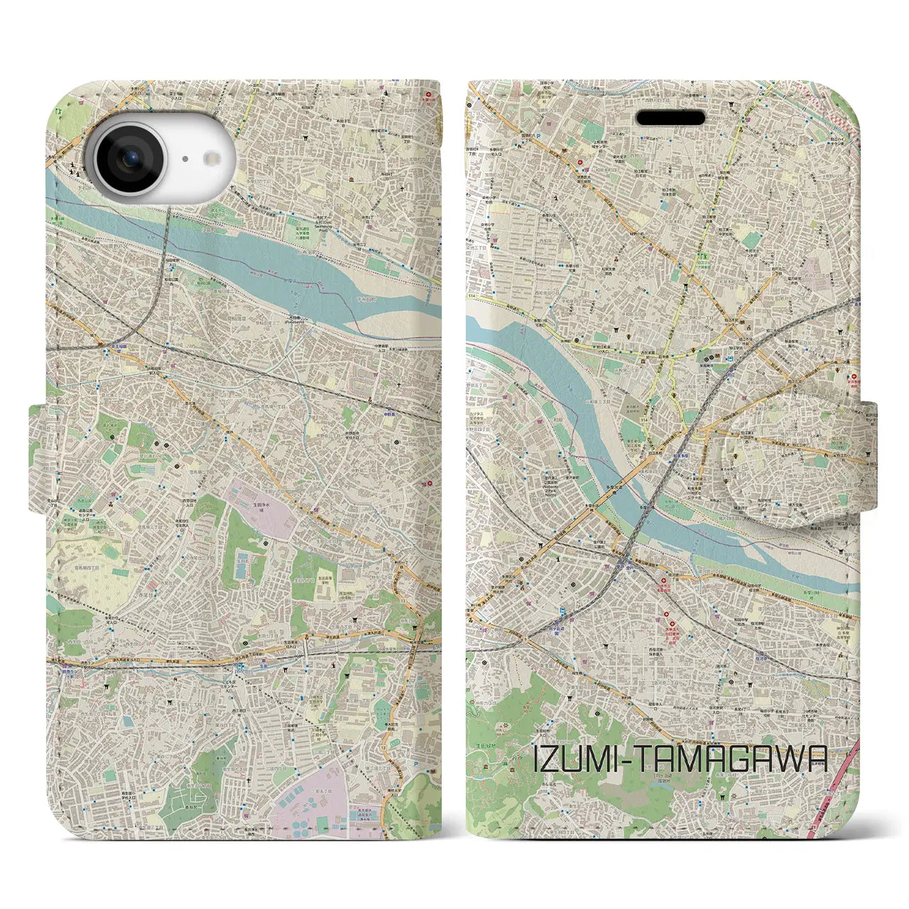【和泉多摩川(東京都)】地図柄iPhoneケース(手帳タイプ)