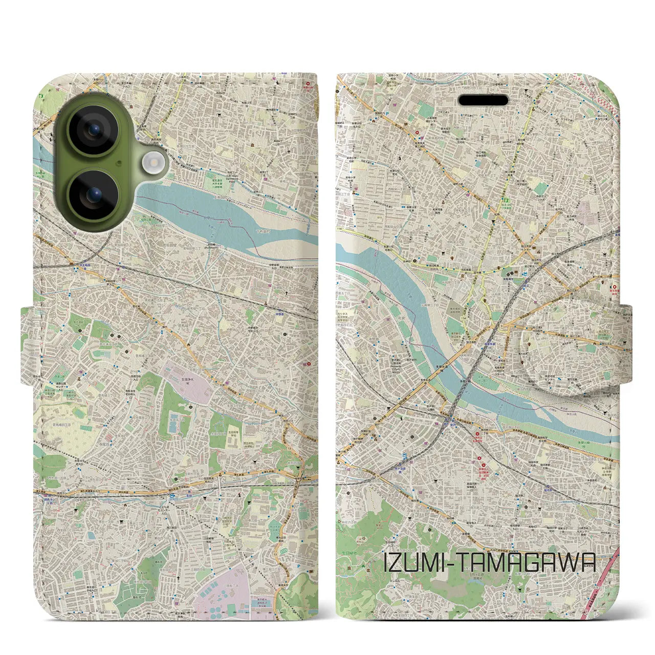 【和泉多摩川(東京都)】地図柄iPhoneケース(手帳タイプ)