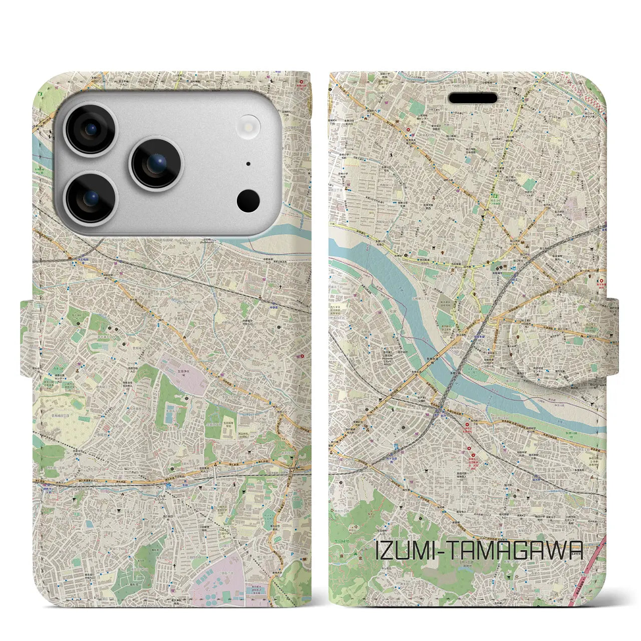 【和泉多摩川(東京都)】地図柄iPhoneケース(手帳タイプ)