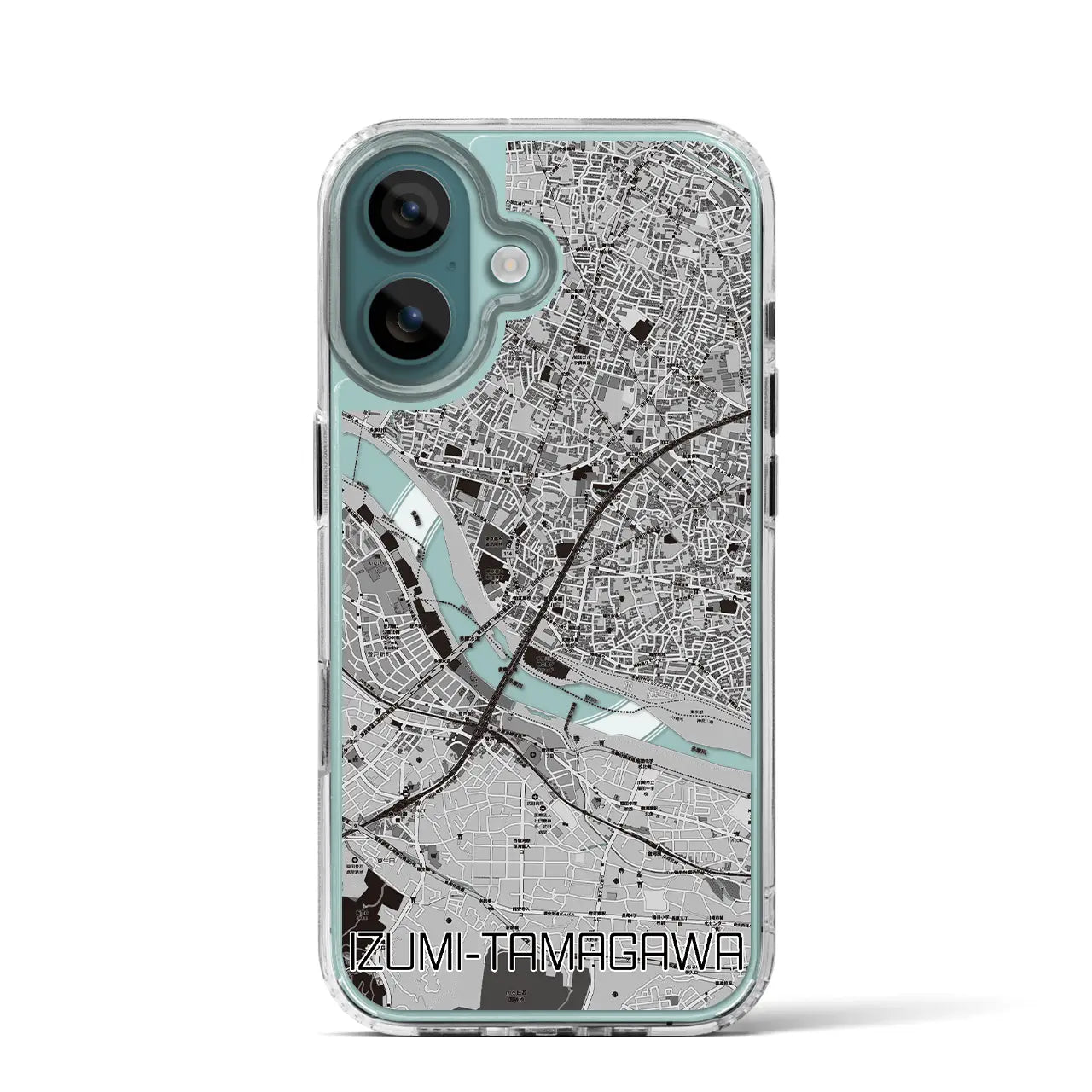【和泉多摩川(東京都)】地図柄iPhoneケース(MagSafeタイプ)モノトーン・iPhone 16 Pro 用