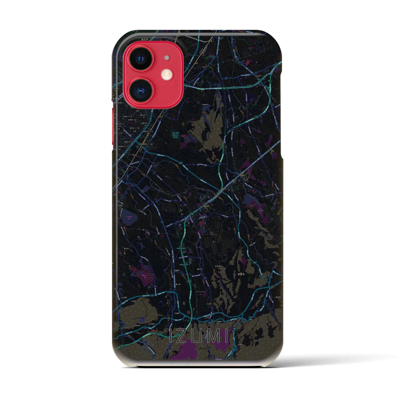 【和泉(大阪府)】地図柄iPhoneケース(バックカバータイプ)