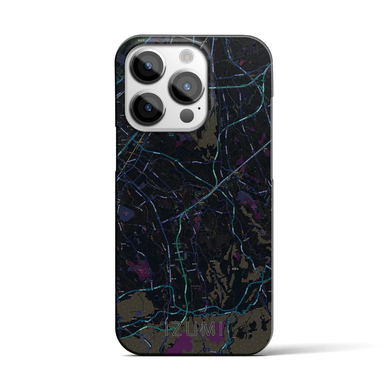 【和泉(大阪府)】地図柄iPhoneケース(バックカバータイプ)