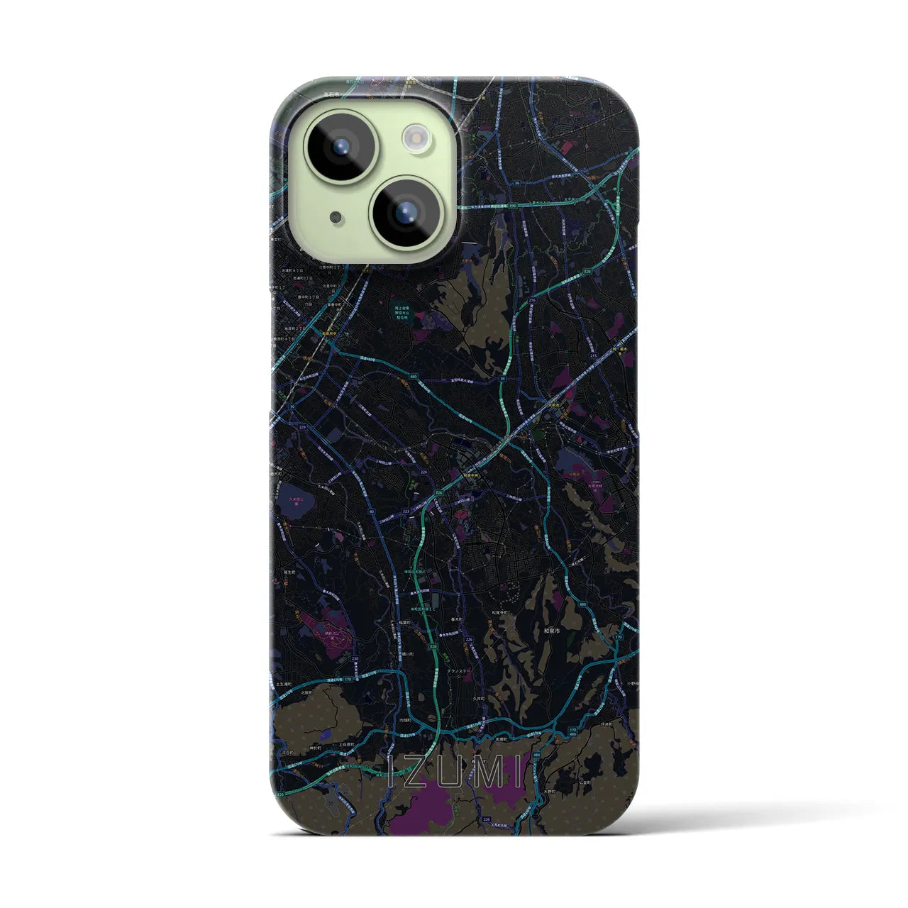 【和泉(大阪府)】地図柄iPhoneケース(バックカバータイプ)
