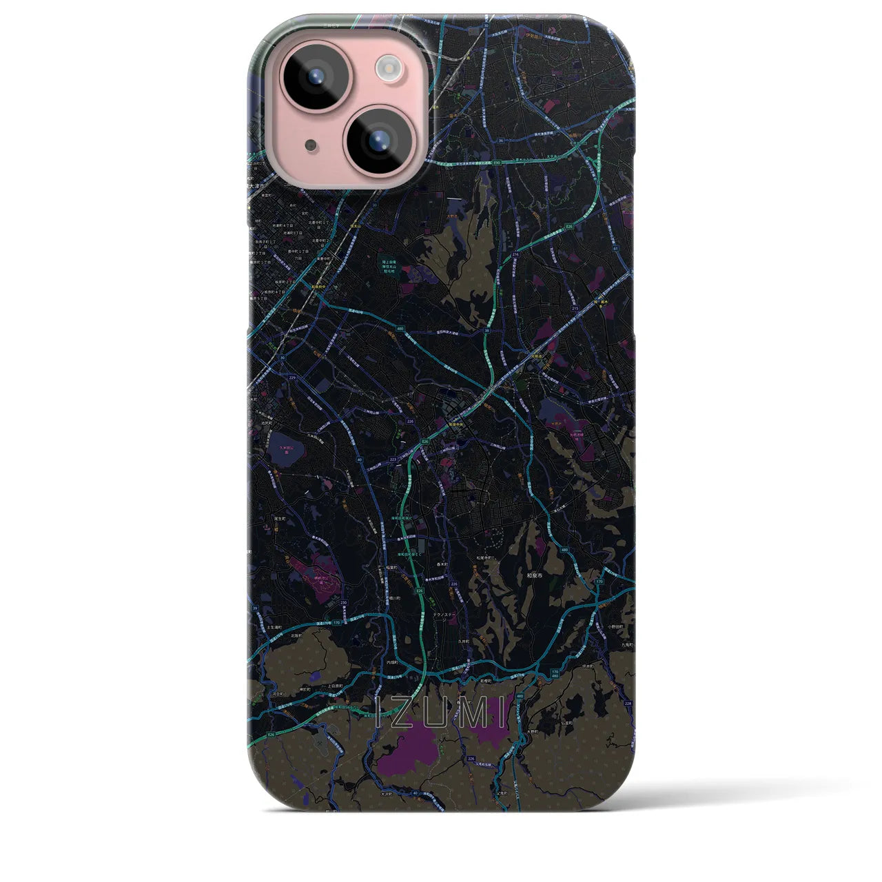 【和泉(大阪府)】地図柄iPhoneケース(バックカバータイプ)
