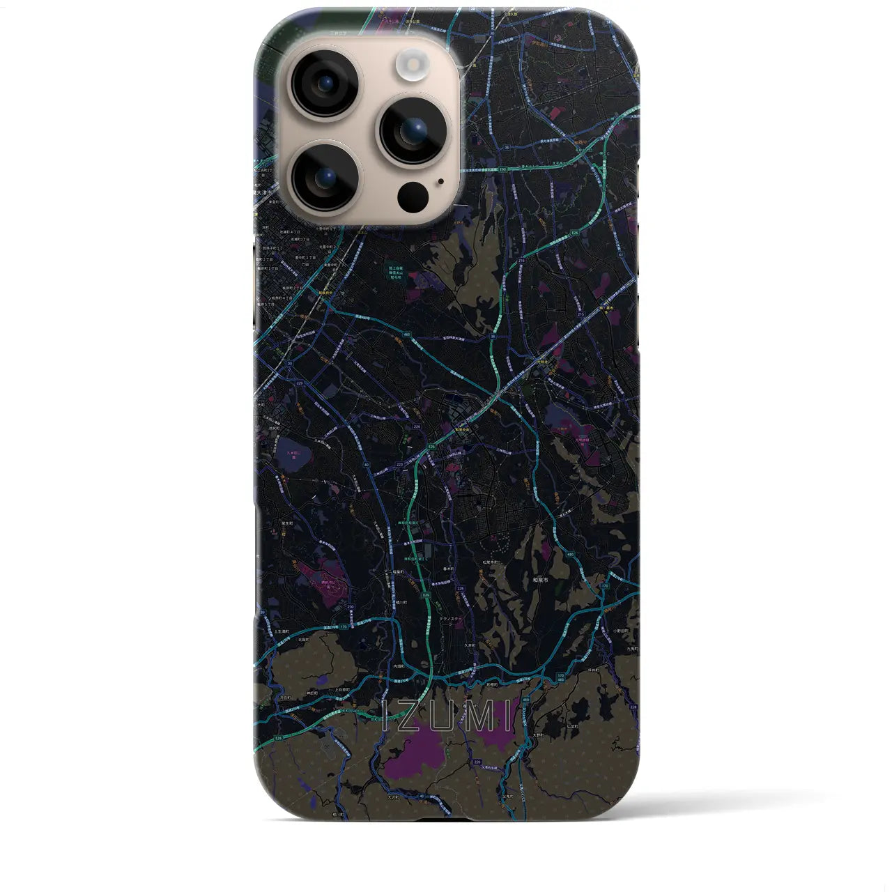 【和泉(大阪府)】地図柄iPhoneケース(バックカバータイプ)