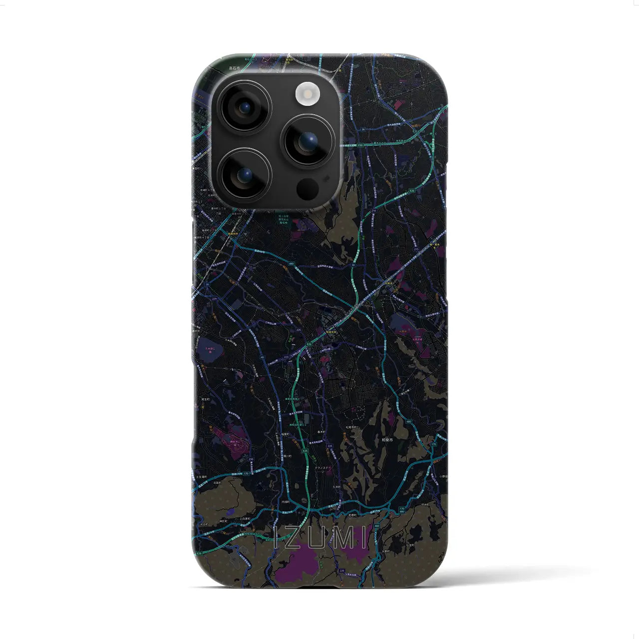 【和泉(大阪府)】地図柄iPhoneケース(バックカバータイプ)
