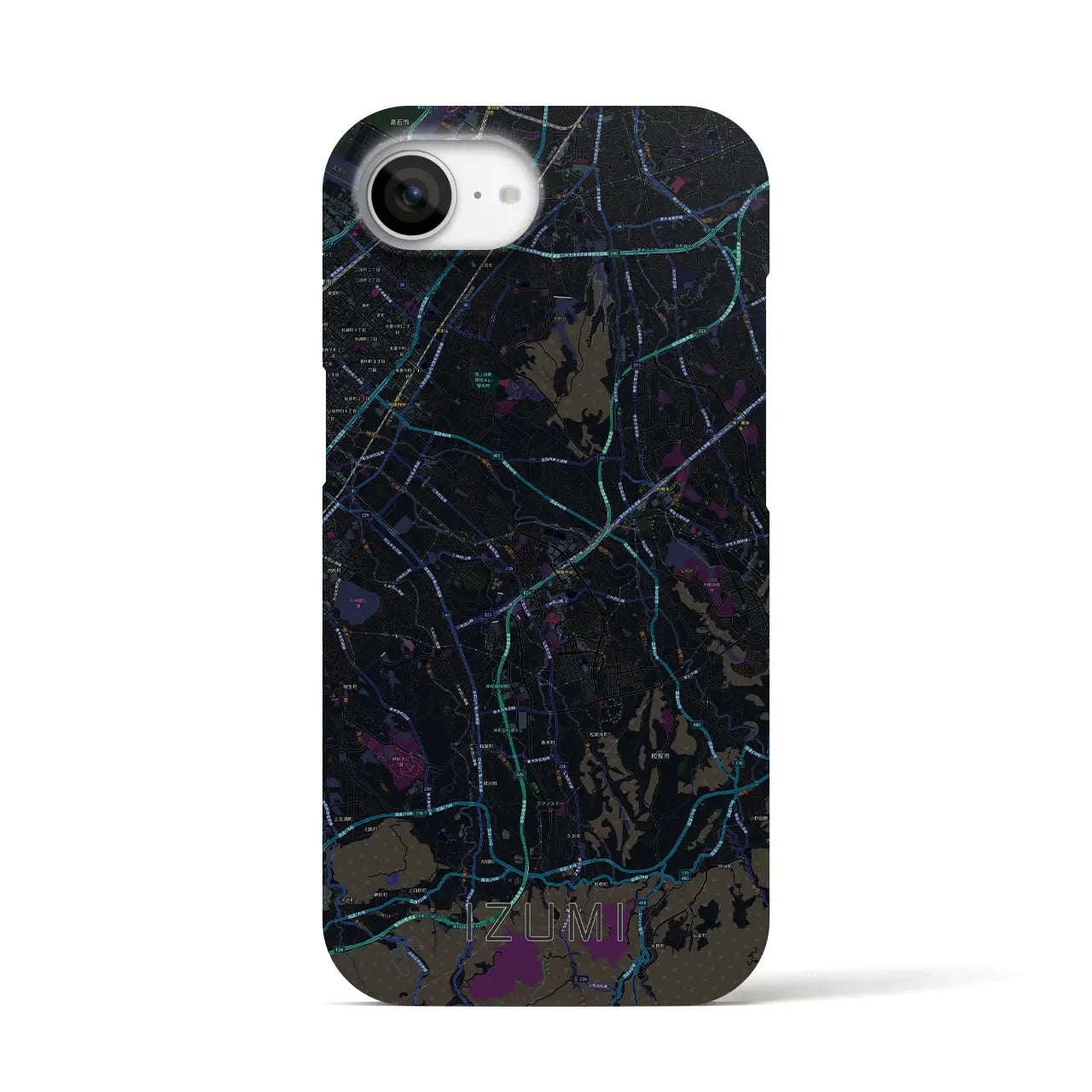 【和泉(大阪府)】地図柄iPhoneケース(バックカバータイプ)