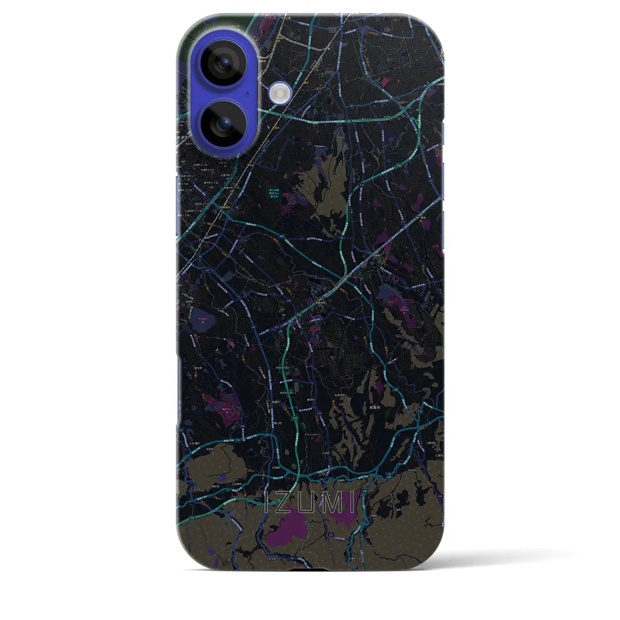 【和泉(大阪府)】地図柄iPhoneケース(バックカバータイプ)