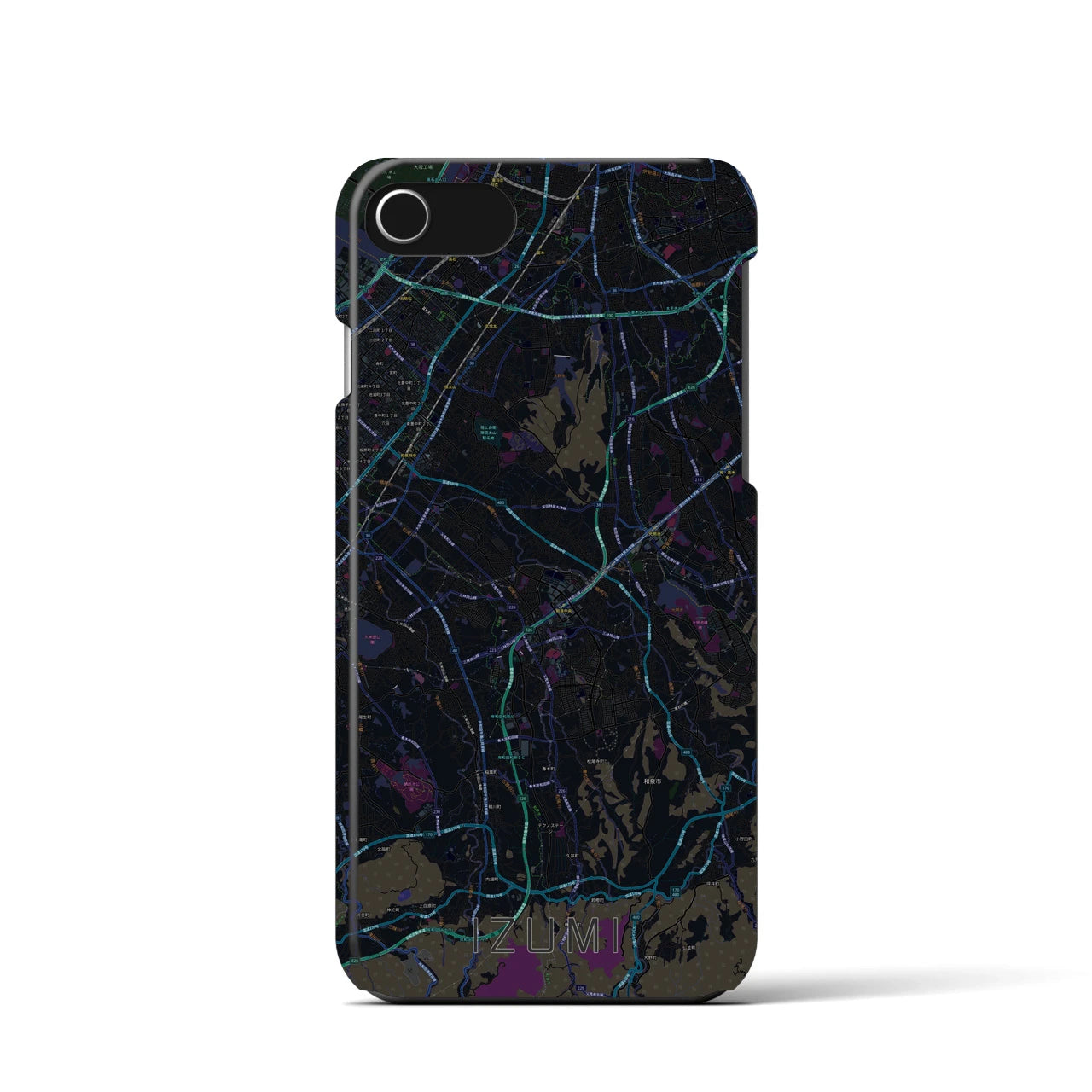 【和泉(大阪府)】地図柄iPhoneケース(バックカバータイプ)