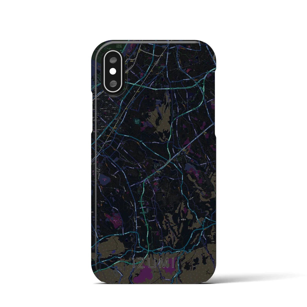【和泉(大阪府)】地図柄iPhoneケース(バックカバータイプ)